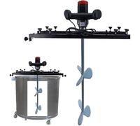 MYUYEE Mélangeur de peinture électrique pour réservoir électrique, vitesse réglable de 0 à 800 tr/min, hélice pliable pour encre et liquide visqueux, support de suspension, longueur de 65 à 125 cm