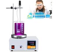 MYUYEE Plaque chauffante magnétique pour agitateur, mélangeur de 1500 ml avec vitesse de 0 à 2500 tr/min, 100 °C en acier inoxydable, capteur de température et support, affichage numérique pour