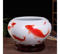 MYUYEE Pot de Fleurs créatif en Pot pour bonsaï avec Plateau récipient hydroponique en céramique Non poreux Grand Calibre pour jonquilles Lotus nénuphar,A-24 * 14cm