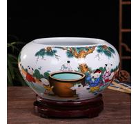 MYUYEE Pot de Fleurs créatif en Pot pour bonsaï avec Plateau récipient hydroponique en céramique Non poreux Grand Calibre pour jonquilles Lotus nénuphar,D-32 * 17cm