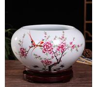 MYUYEE Pot de Fleurs créatif en Pot pour bonsaï avec Plateau récipient hydroponique en céramique Non poreux Grand Calibre pour jonquilles Lotus nénuphar,B-24 * 14cm