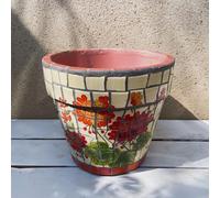 MYUYEE Pot de Fleurs en poterie Mexicaine Peint Mini Pots de Plantes succulentes Style jardinière Peint à la Main Multicolore pour intérieur et extérieur pour,Je