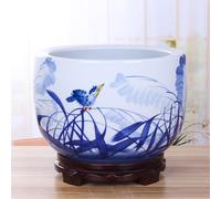 MYUYEE Pot de jonquilles Chinoiserie en céramique Vase Chinois Pots de Fleurs en céramique Pot de Fleurs succulentes Non poreux Bol de nénuphar en céramique Pots,C