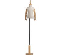MYUYEE Torse De Mannequin Féminin pour Enfants, Mannequin De Couture en Bois, Buste De Tailleur pour Couturières De 2 À 8 Ans, Mannequin De Magasin De Vêteme(#2-S)