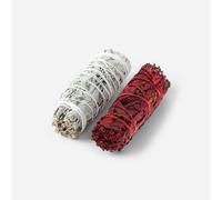 MYVIBE Encens - Encens Saugeà Brûler - Bâton d'Encens Parfumé - Naturel, sans Aucun Additif - Sang de Dragon - Sauge Rouge 1 Pièce. Et Sauge Blanche 1 Pc. Ensemble