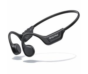 MYVIBE is Powerful Casque à Conduction Osseuse Sport Bluetooth - Écouteurs Oreilles Libres IPX5 Étanche, 9H Autonomie, Ultra Léger 28g - Idéal Running, Randonnée, Fitness & Urbain (Noir)