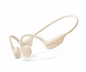MYVIBE is Strong Casque à Conduction Osseuse Sport - Écouteurs Bluetooth Oreilles Libres, Ultra-Léger 27g, IPX5 Étanche Pluie & Sueur, Autonomie 8h, Arceau Ergonomique, Idéal Running & Fitness (Beige)