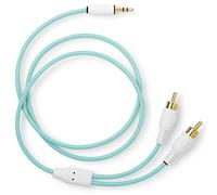 MyVolts Candycord Câble audio mini jack droit vers LR RCA Vert menthe 80 cm