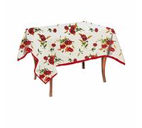 MyVorrei Nappe fantaisie pavot rectangulaire 100 % coton 150 x 220 cm avec 8 serviettes