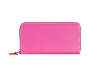 Mywalit Large Double Zip Around Purse Porte-monnaie en cuir 18 cm rose
