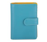 Mywalit Medium Snap Wallet Porte-monnaie en cuir 13 cm bleu