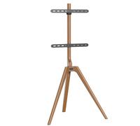 mywall HT23L Support TV Universel pour écrans de 45 à 65 Pouces, en Bois Massif Rustique, Aspect Noyer, avec Charge jusqu'à 40 kg