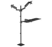 myWall Support réglable en Hauteur - HP124L - Bureau réglable en Hauteur avec vérin à gaz - Bureau d'ordinateur pour 2 écrans et Clavier
