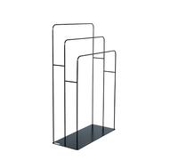 MyWire® ENNS Porte-serviettes autoportant de qualité supérieure (noir graphite), porte-serviettes, porte-serviettes de bain, avec 3 barres porte-serviettes en métal