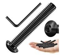 Mywish Lot de 10 boulons à tête cylindrique à tête bombée en acier inoxydable 304 5/16 - 45,7 x 5,1 cm - Vis pour meubles à entraînement Allen - Oxyde noir et clé hexagonale