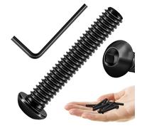 Mywish Lot de 10 boulons à tête cylindrique à tête cylindrique en acier inoxydable 304 1/4 de 6,35 mm, vis de meubles à entraînement Allen, oxyde noir et clé hexagonale