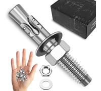 Mywish Lot de 100 chevilles d'ancrage à cale en acier inoxydable 304 pour béton et ciment, finition unie, très résistants de 6,35 mm x 4,4 cm pour extérieur