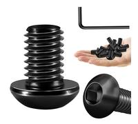 Mywish Lot de 20 boulons à tête cylindrique à tête cylindrique 3/8 en acier inoxydable 3/8 de 3/8 - 16 x 5/8" - Vis de meubles à entraînement Allen, oxyde noir et clé hexagonale