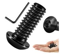Mywish Lot de 20 boulons à tête cylindrique à tête cylindrique en acier inoxydable 304 1/4 de 1,6 cm, vis de meubles à entraînement Allen, oxyde noir et clé hexagonale