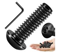 Mywish Lot de 20 boulons à tête cylindrique à tête cylindrique en acier inoxydable 304 5/16 - 45,7 x 2,5 cm - Vis de meubles à entraînement Allen - Oxyde noir et clé hexagonale