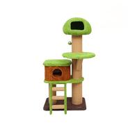 MYXJX Arbre à Chat, Cabane forestière à Plusieurs Niveaux avec Poteau d'escalade et nid for Chat, Maison Universelle for Toute l'année(L)