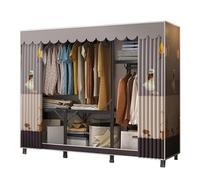 MYXJX Armoire en tissu pour chambre à coucher, avec tringle de suspension, placard simple, organisateur pour chaussures, sacs, salon, chambre, vestiaire (80 x 45 x 160 cm)
