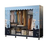 MYXJX Armoire en tissu pour chambre à coucher, avec tringle de suspension, placard simple, organisateur pour chaussures, sacs, salon, chambre, vestiaire (150 x 45 x 168 cm)