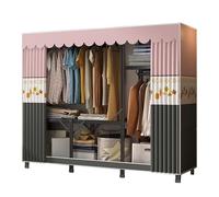 MYXJX Armoire en tissu pour chambre à coucher, avec tringle de suspension, placard simple, organisateur pour chaussures, sacs, salon, chambre, vestiaire (80 x 45 x 160 cm)