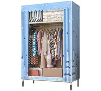 MYXJX Armoire en toile, grand placard en tissu avec rail de suspension, étagères, placard pliable portable pour chambre à coucher, B-64 x 45 x 172 cm