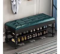 MYXJX Banc à Chaussures, avec Coffre de Rangement en Cuir, Meuble d'entrée, Meuble d'appoint for Hall d'entrée, Chambre à Coucher, Salon, Charge maximale 440 LB(Blue,90x30x48cm)
