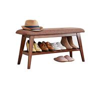MYXJX Banc à Chaussures, Banc à Chaussures en Tissu for entrée, Placard, Chambre à Coucher, Finition Bois Naturel, Longueur 90 cm, Solution de Rangement idéale for Les sièges(Brown,Long 90cm)