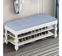 MYXJX Banc à Chaussures, Meubles d'appoint for Hall d'entrée, Chambre à Coucher, Salon, avec Charge maximale de 440 LB, coffres de Rangement à Chaussures faciles à Assembler(Purple,90x30x48cm)