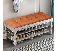 MYXJX Banc à Chaussures, Meubles d'appoint for Hall d'entrée, Chambre à Coucher, Salon, avec Charge maximale de 440 LB, coffres de Rangement à Chaussures faciles à Assembler(Orange,50x30x48cm)