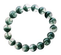 MYXJX bracelet en cristal, Bracelet extensible en quartz fantôme vert, pierres précieuses rondes, for homme, bijoux, cadeaux, 9 mm(11mm)