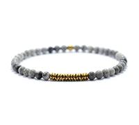 MYXJX Bracelet en Perles, 1 Pc Boho Fait à la Main Bracelet en Bois Antique Fait à la Main Bracelet en Pierre Naturelle Hommes Bijoux-Lave(Map Stone)