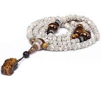 MYXJX Bracelet en Perles, Bracelet, 108 Perles de Prière Bracelet Mala Bois Naturel Étoile Lune Bodhi Tibétain Bouddhiste Méditation Collier Bijoux Anniversaire
