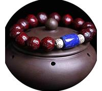 MYXJX Bracelet en Perles, Bracelet de Perles de Bois de 13MM, méditation tibétaine, prière Bouddhiste, Mala élastique, Bijoux Rudraksha de noël(A)