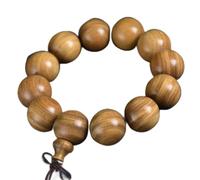 MYXJX Bracelet en Perles, Bracelet en Bois de Santal Vert Fin, Perle en Bois Wenwan-sténopé, 20mm x 12, 1 pièce