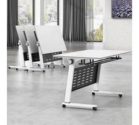 MYXJX Bureau, Paquet de 3 salles de Formation Mobiles Table de réunion roulante Table de séminaire Rabattable Bureau d'ordinateur Multifonctionnel avec Roues verrouillables,(160x60x75cm)