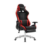 MYXJX Chaise de Jeu, Chaise de Bureau Ergonomique à Dossier Haut Gamichair Racioffice en Cuir synthétique avec Appui-tête, Soutien Lombaire et Repose-Pieds for Jeux vidéo(A)