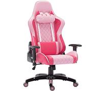 MYXJX Chaise de Jeu, Chaise de Bureau Ergonomique for Ordinateur Gamichair, Fauteuil inclinable, Appui-tête en Forme de Chat, Support Lombaire, Rose, modèle Fille, Ergonomique/Rose