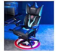 MYXJX Chaise de Jeu, Chaise de Bureau Gamiraci, Repose-Pieds Ergonomique et épais, Coussin for Le Cou et Le Dos, Chaise pivotante à 5 Roues, Hauteur réglable/Rose(Black Blue)