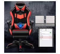 MYXJX Chaise de Jeu, Chaise Zero, Chaise d'ordinateur à Dossier Haut en Cuir Gamiraci, Chaise de Bureau réglable avec Appui-tête et Lombaire/Noir(Black and Red)