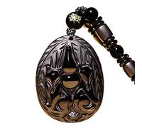 MYXJX Collier d'obsidienne, Collier naturel avec pendentif renard en obsidienne for femmes