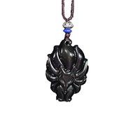 MYXJX Collier d'obsidienne, Collier pendentif en obsidienne arc-en-ciel à neuf queues de renard, for éviter la malchance