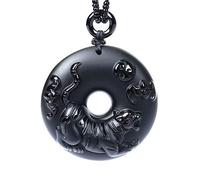 MYXJX Collier d'obsidienne, Collier Tigre Pendentif Obsidienne Naturelle