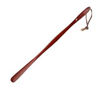 MYXJX corne à chaussures, Chausse-pied en bois à long manche(Dark Red 75cm)
