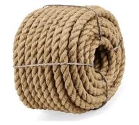 MYXJX Ficelle, Corde de Chanvre de 14mm, Ficelle de Jute de Jardin de 64 Pieds d'épaisseur for Bricolage, grattoir de Chat, Corde de tir à la Corde, Ficelle de Bagages(14MM 100M)
