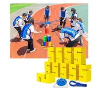 MYXJX Jeux de Team Building pour Le Travail, Jeux de Construction Blocs IEOWY, activités Plein air en Groupe, Jeux compétition Amusants, d'une Communication Amicale(Yellow,10PCS)