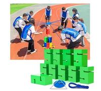 MYXJX Jeux de Team Building pour Le Travail, Jeux de Construction Blocs IEOWY, activités Plein air en Groupe, Jeux compétition Amusants, d'une Communication Amicale(Green,10PCS)